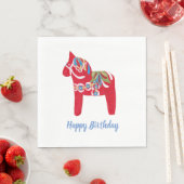 Serviette En Papier Anniversaire Dala Horse (En situation)