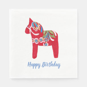 Serviette En Papier Anniversaire Dala Horse