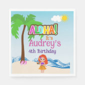Serviette En Papier Anniversaire d'Aloha Luau (Devant)