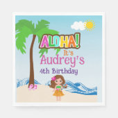 Serviette En Papier Anniversaire d'Aloha Luau (Devant)