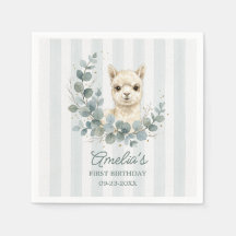 Anniversaire d'Alpaca Aquarelle Crème Douce