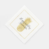 Serviette En Papier Anniversaire d'ananas Glitzy Gold (Coin)