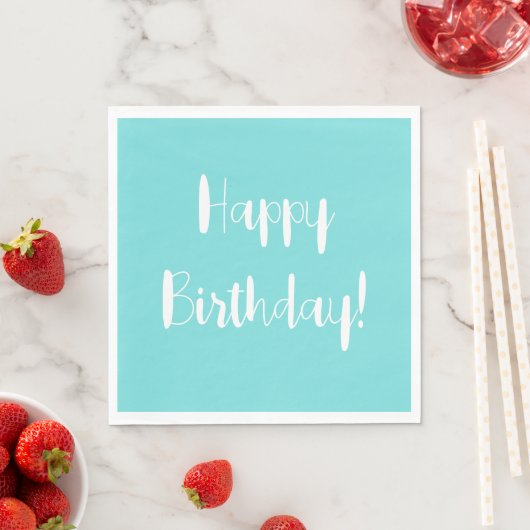 Serviette En Papier Anniversaire d'Aquamarine solide (En situation)