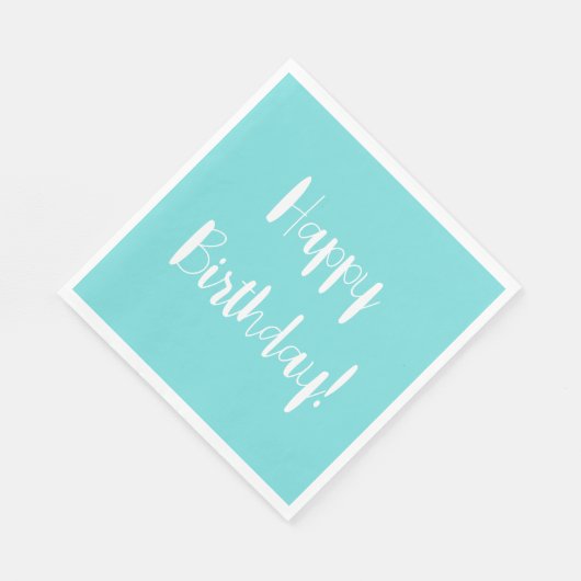 Serviette En Papier Anniversaire d'Aquamarine solide (Coin)
