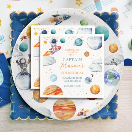 Serviette En Papier Anniversaire d'astronaute spatial