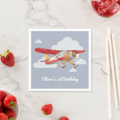 Serviette En Papier Anniversaire d'avion vintage (En situation)