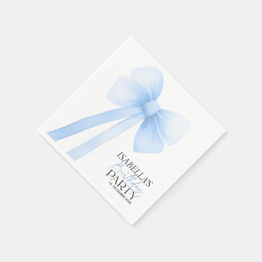 Serviette En Papier Anniversaire de Blue Bow (Coin)