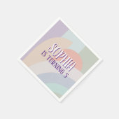 Serviette En Papier Anniversaire de Boho Pastel Rainbow (Coin)