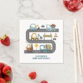 Serviette En Papier Anniversaire de camion de construction (En situation)