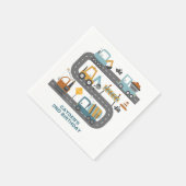 Serviette En Papier Anniversaire de camion de construction (Coin)