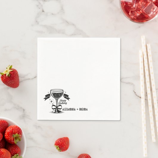 Serviette En Papier Anniversaire de Champagne Bow (En situation)