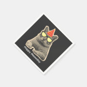 Serviette En Papier Anniversaire de chat drôle (Coin)