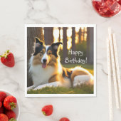 Serviette En Papier Anniversaire de Collie Dog (En situation)