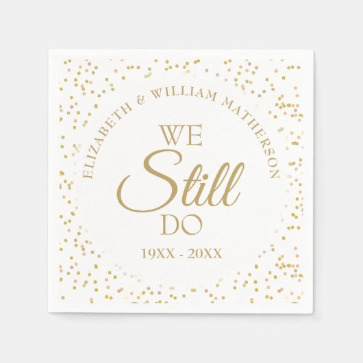 Serviette En Papier Anniversaire de Confetti Vow Renew (Devant)