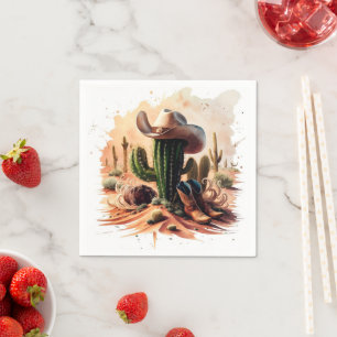Serviette En Papier Anniversaire de Cowboy Wild West