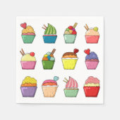 Serviette En Papier Anniversaire de Cupcake (Devant)