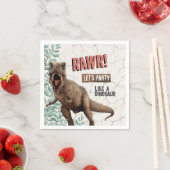 Serviette En Papier Anniversaire de Dinosaur (En situation)
