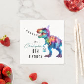 Serviette En Papier Anniversaire de Dinosaur Rex (En situation)