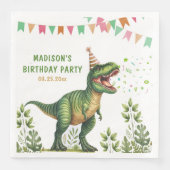 Serviette En Papier Anniversaire de dinosaure (Devant)