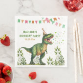 Serviette En Papier Anniversaire de dinosaure (En situation)