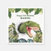 Serviette En Papier Anniversaire de dinosaure 3D (Devant)