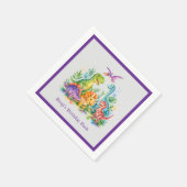 Serviette En Papier Anniversaire de dinosaure coloré (Coin)