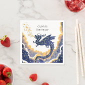 Serviette En Papier Anniversaire de dragon simple enchanté (En situation)