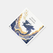 Serviette En Papier Anniversaire de dragon simple enchanté (Coin)