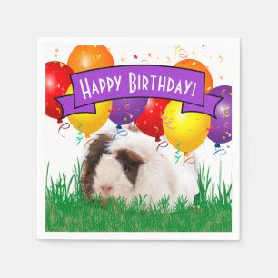 Serviette En Papier Anniversaire de enfant Ballons du Cochon de Guinée