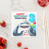 Serviette En Papier Anniversaire de enfant Blushing Shark (En situation)