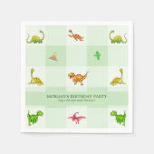 Serviette En Papier Anniversaire de enfant d'aventure Dinosaur Jungle  (Devant)