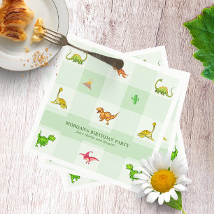 Serviette En Papier Anniversaire de enfant d'aventure Dinosaur Jungle 