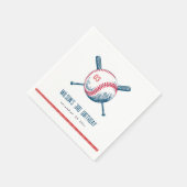 Serviette En Papier Anniversaire de enfant de baseball rouge de la Mar (Coin)