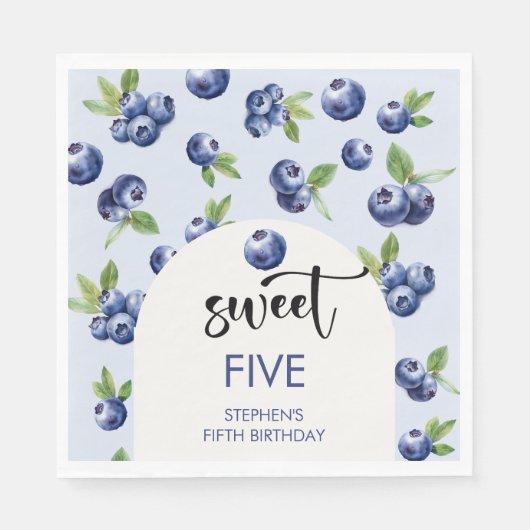 Serviette En Papier Anniversaire de enfant de bleuets doux (Devant)