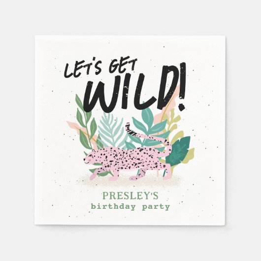 Serviette En Papier Anniversaire de enfant de chat sauvage serviettes (Devant)