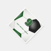 Serviette En Papier anniversaire de enfant de football noir vert (Coin)