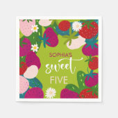 Serviette En Papier Anniversaire de enfant de fraise sucrée (Devant)