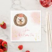 Serviette En Papier Anniversaire de enfant de hérisson aquarelle (En situation)