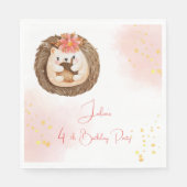 Serviette En Papier Anniversaire de enfant de hérisson aquarelle (Devant)