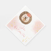 Serviette En Papier Anniversaire de enfant de hérisson aquarelle (Coin)