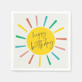 Serviette En Papier Anniversaire de enfant de script Sun brillant (Devant)