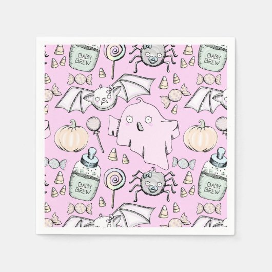 Serviette En Papier Anniversaire de enfant d'Halloween doux et doux (Devant)