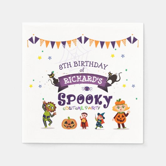 Serviette En Papier Anniversaire de enfant du costume d'Halloween éffr (Devant)
