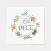 Serviette En Papier Anniversaire de enfant Love Bugs Beetles (Devant)