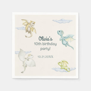 Serviette En Papier Anniversaire de enfant Magical Castle Cute Dragons