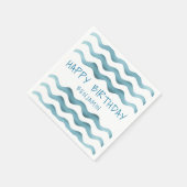 Serviette En Papier Anniversaire de enfant Marine Blue Waves (Coin)