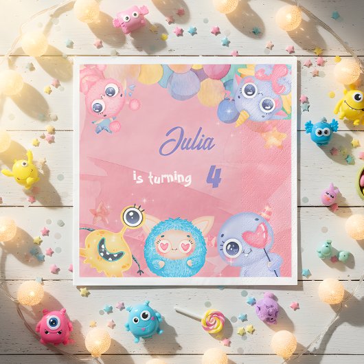 Serviette En Papier Anniversaire de enfant mignon Little Monster