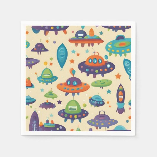Serviette En Papier Anniversaire de enfant partie alien serviettes de  (Devant)
