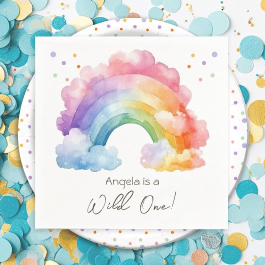 Serviette En Papier Anniversaire de enfant Rainbow Wild One