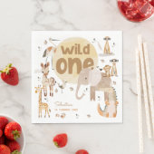 Serviette En Papier Anniversaire de enfant sauvage d'animaux safari (En situation)